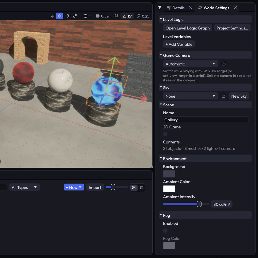 World Settings next to Details